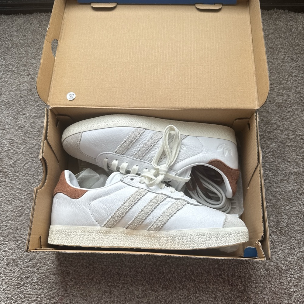 Adidas Cream and Tan Sneakers